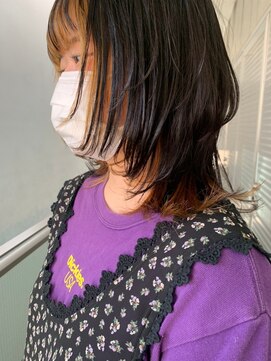 ガルボ ヘアー(garbo hair) #ガルボ #インナーカラー #ミディアム #ウルフ #イメチェン