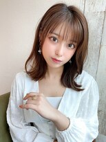 大人かわいい 外ハネボブ ベージュ ラベンダーカラー
