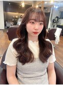 ピンクブラウン/レイヤーロング/韓国レイヤー/ピンクラベンダー