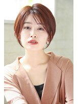 大人ショート/ショートボブ/マチルダボブ/ピンクベージュ/卵型
