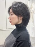 フェミニンで可愛いチェリーブラウンイメチェンボブ