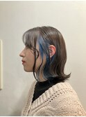 似合わせカット イヤリングカラー ブルー｜葛西縮毛矯正｜葛西