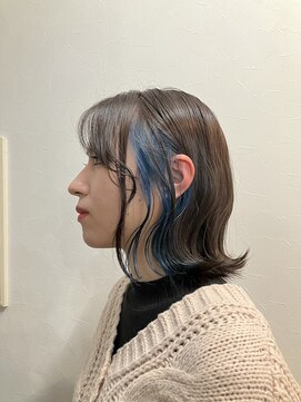 アリ 葛西店(ALi) 似合わせカット イヤリングカラー ブルー｜葛西縮毛矯正｜葛西