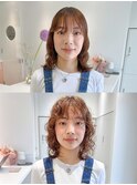 tas似合わせカット before&after 【ミディアムウルフパーマ】