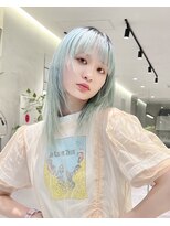 ユニー(uniii)&nbsp;ルーツカラー_ブラック×水色