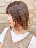 切りっぱなしボブ/ブラウン/インナーカラー/髪質改善