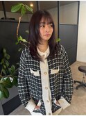 20代30代大人可愛いシアーピンク透明感艶ストレート