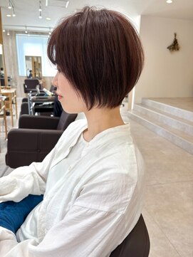 アグ ヘアー ナッツ 秦野店(Agu hair nuts) 丸みショート/マロンベージュ/丸みショートボブ/くすみベージュ