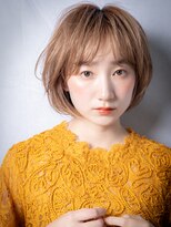 カバーヘア ブリス 大宮西口(COVER HAIR bliss)&nbsp;透明感オレンジベージュアッシュ細めハイライト丸みボブu大宮