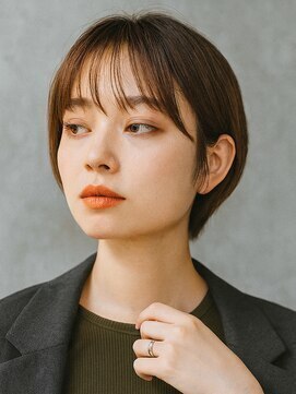 ヘアーアンドメイクサワ 佐久店(sawa) チャコールグレーのマニッシュショート×バタフライカット