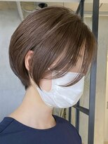 エリマ 横浜西口(elima)&nbsp;横浜白髪染めショートボブミルクティーベージュヘーゼルベージュ