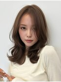 レイヤーカット/ブリーチなしダブルカラー/ベージュ