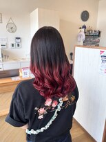トップヘアー 池の内店(TOP HAIR) 艶レッド×ゆるふわ巻き〔きぃ〕