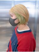 ブロンドベージュ　ミントグリーン　グリーンティー