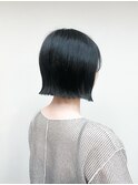 《TOPHAIR 玉島店/ もも》切りっぱなしボブ×ブルーブラック