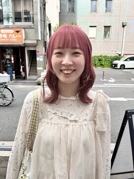 カフ(CAF) CAF FUKO コーラルピンクベージュ/暖色系/姫カット/大阪/心斎橋