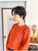 【CORS高崎】ショートボブ　パーマ　黒髪　ハンサムショート