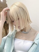 ミルクティーピンクカラーベージュウルフレイヤーナチュラルボブ