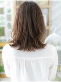 ★斜めバング外ハネくびれヘアロングウルフカット30代40代★1