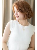 □ハイトーンカラーかきあげ小顔Aラインボブ403上尾20代30代40代