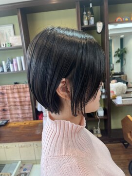 ロータスヘアーデザイン(Lotus Hair Design) 【lotus下枝】丸みショート/黒髪ショート/耳かけショート