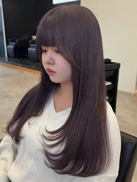 ラピステン 福岡天神 大名店(Lapis) ディープヴァイオレット/ブリーチ1回/レイヤーカット/韓国ヘア