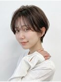 レイヤーショートボブ小顔くびれショート×グレージュカラー