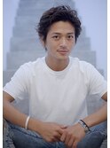 オールバック系サーフパーマ