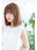 ニュアンス感ある…暖色系カラーくせ毛風ボブディa