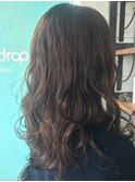 セミロング ウェーブ巻き ゆるバリヤージュ