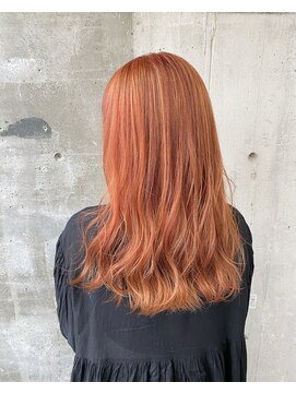 ガルボ ヘアー(garbo hair) #オレンジカラー#ロングヘア#高知美容室#下村スタイル