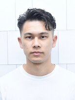 メリケンバーバーショップ コウベ(MERICAN BARBERSHOP KOBE) 七三オールバックツイストパーマかき上げヘアコンマヘアe1