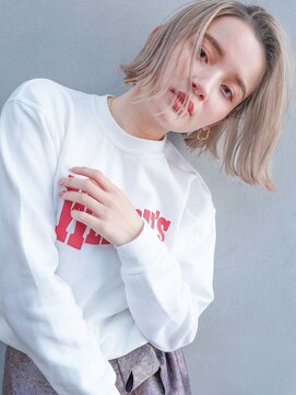 カンナ(Canna) Aラインボブ/フェザーバング/カーキグレージュ/髪質改善/TOKIO