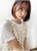 ボブ ショコラブラウン フェザーバング 大人かわいい 20代30代