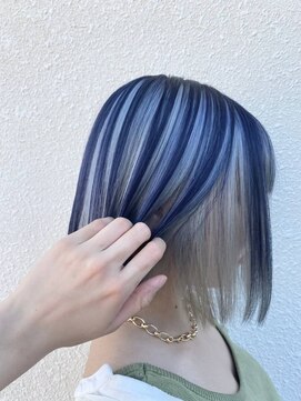 ボアップ 松山店(boappu) #インナーカラー#ブリーチカラー#ブルー