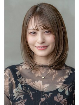 メゾンバイハバナ(maison by HAVANA) 大人可愛いベビーバングショコラベージュミディアムボブルフ