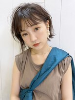 アイティーバイアルバム 下北沢店(IT by ALBUM)&nbsp;ウェーブ風ボブ_オリーブカラーハイライトカラーくびれヘア_8117