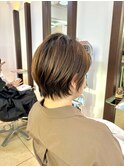 前下がりひし形ショートボブ#ミルクティーベージュ#大人かわいい