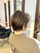 ヘアアーク(HAIR arc) 前下がりひし形ショートボブ#ミルクティーベージュ#大人かわいい