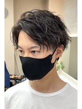 【ツイストスパイラルパーマ】[大阪/メンズ/メンズパーマ/ツイストスパイラルパーマ/波巻きスパイラル]