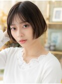 切りっぱなしアースカラー小顔前下がりボブc5北浦和20代30代40代
