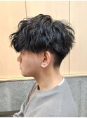 刈り上げショートマッシュ波巻きツイストスパイラルパーマ