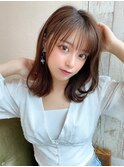 ★くびれヘアデジタルパーマチェリーブラウン