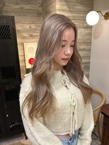 ヲタク(wotaku.)&nbsp;ミルクティーカラーベージュカラーハイトーンダブルカラーロング