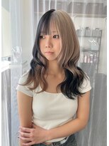 ナナ(NANA)&nbsp;セクションカラー/ブリーチ/ホワイトベージュ/ブラック