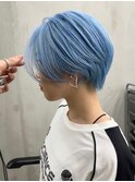 【GEEKS渋谷】水色/くびれショートボブ/夏カラー/小顔/レイヤー