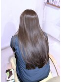 透け感たっぷりナチュラルミルクティーカラー×柔らかレイヤー