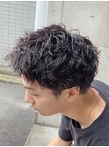 メンズスパイキーショートツイストスパイラルパーマ八王子