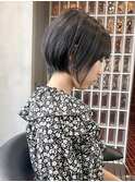 柏グランマッシュショートデザイン暗めカラーハイライトショート