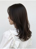 20代30代透明感チョコレートブラウンくびれヘア春カラー